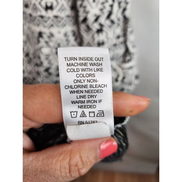 maurices Black White Jacquard Textured Tunic Mini Dress Plus Size 0X - Picture 5 of 8